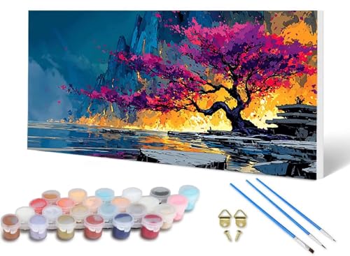 Malen Nach Zahlen Erwachsene Baum Malen Nach Zahlen Landschaft, DIY Set Erwachsene Paint by Numbers mit 3 Pinsel und Acrylfarben & Knitterfreie Leinwand für Zimmer Deko Wohnzimmer 100X200CM -lsy2506QP Malen Nach Zahlen Erwachsene Baum Malen Nach Zahlen Landschaft, DIY Set Erwachsene Paint by Numbers mit 3 Pinsel und Acrylfarben & Knitterfreie Leinwand für Zimmer Deko Wohnzimmer 100X200CM -lsy2506QP von LUESUAYN
