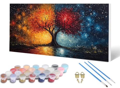 Malen Nach Zahlen Erwachsene Baum Malen Nach Zahlen Sternenhimmel, DIY Set Erwachsene Paint by Numbers mit 3 Pinsel und Acrylfarben & Leinwand für Zimmer Deko Wohnzimmer 60 x 120 cm -lsy25065R5H Malen Nach Zahlen Erwachsene Baum Malen Nach Zahlen Sternenhimmel, DIY Set Erwachsene Paint by Numbers mit 3 Pinsel und Acrylfarben & Leinwand für Zimmer Deko Wohnzimmer 60 x 120 cm -lsy25065R5H von LUESUAYN