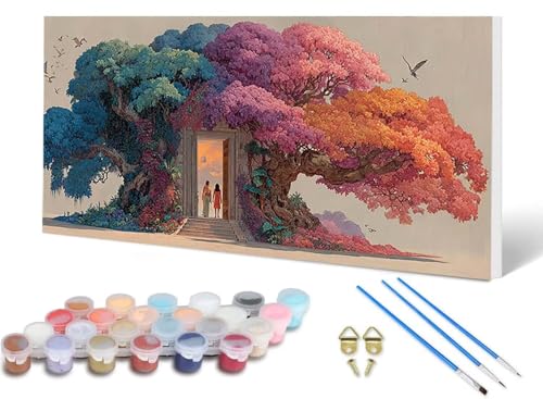 Malen Nach Zahlen Erwachsene Baum Malen Nach Zahlen Traum, DIY Set Erwachsene Paint by Numbers mit 3 Pinsel und Acrylfarben & Knitterfreie Leinwand für Zimmer Deko Wohnzimmer 40X80CM -lsy2506Z8 Malen Nach Zahlen Erwachsene Baum Malen Nach Zahlen Traum, DIY Set Erwachsene Paint by Numbers mit 3 Pinsel und Acrylfarben & Knitterfreie Leinwand für Zimmer Deko Wohnzimmer 40X80CM -lsy2506Z8 von LUESUAYN
