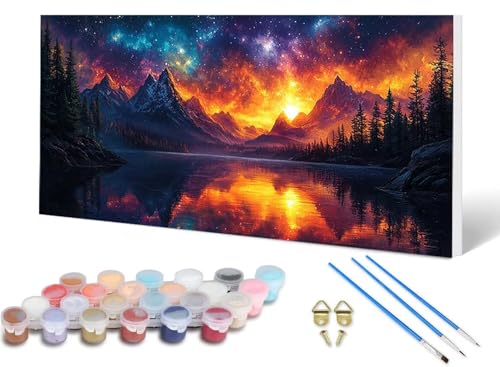 Malen Nach Zahlen Erwachsene Berg Malen Nach Zahlen Landschaft, DIY Set Erwachsene Paint by Numbers mit 3 Pinsel und Acrylfarben & Knitterfreie Leinwand für Zimmer Deko Wohnzimmer 40X80CM -lsy2506ML Malen Nach Zahlen Erwachsene Berg Malen Nach Zahlen Landschaft, DIY Set Erwachsene Paint by Numbers mit 3 Pinsel und Acrylfarben & Knitterfreie Leinwand für Zimmer Deko Wohnzimmer 40X80CM -lsy2506ML von LUESUAYN