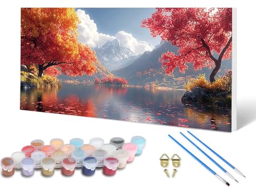 Malen Nach Zahlen Erwachsene Berg Malen Nach Zahlen Landschaft, DIY Set Erwachsene Paint by Numbers mit 3 Pinsel und Acrylfarben & Leinwand für Zimmer Deko Wohnzimmer, Geschenke 100 x 200 cm -lsy256ND Malen Nach Zahlen Erwachsene Berg Malen Nach Zahlen Landschaft, DIY Set Erwachsene Paint by Numbers mit 3 Pinsel und Acrylfarben & Leinwand für Zimmer Deko Wohnzimmer, Geschenke 100 x 200 cm -lsy256ND von LUESUAYN