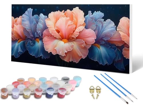 Malen Nach Zahlen Erwachsene Blume Malen Nach Zahlen Anlage, DIY Set Erwachsene Paint by Numbers mit 3 Pinsel und Acrylfarben & Knitterfreie Leinwand für Zimmer Deko Wohnzimmer 80X160CM -lsy250694 von LUESUAYN