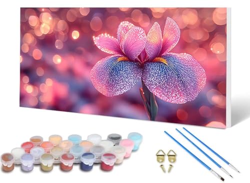 Malen Nach Zahlen Erwachsene Blume Malen Nach Zahlen Magnolie, DIY Set Erwachsene Paint by Numbers mit 3 Pinsel und Acrylfarben & Leinwand für Zimmer Deko Wohnzimmer, Geschenke 60 x 120 cm -lsy25069W von LUESUAYN