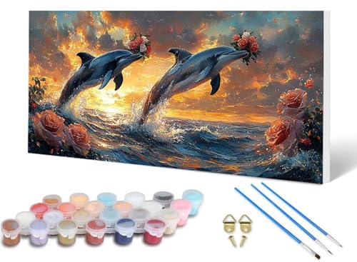 Malen Nach Zahlen Erwachsene Delphin Malen Nach Zahlen Ozean, DIY Set Erwachsene Paint by Numbers mit 3 Pinsel und Acrylfarben & Knitterfreie Leinwand für Zimmer Deko Wohnzimmer 100X200 CM -lsy25067I Malen Nach Zahlen Erwachsene Delphin Malen Nach Zahlen Ozean, DIY Set Erwachsene Paint by Numbers mit 3 Pinsel und Acrylfarben & Knitterfreie Leinwand für Zimmer Deko Wohnzimmer 100X200 CM -lsy25067I von LUESUAYN