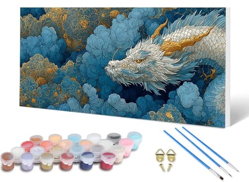 Malen Nach Zahlen Erwachsene Drachen Malen Nach Zahlen Himmel, DIY Set Erwachsene Paint by Numbers mit 3 Pinsel und Acrylfarben & Leinwand für Zimmer Deko Wohnzimmer, Geschenke 60 x 120 cm -lsy2506ME Malen Nach Zahlen Erwachsene Drachen Malen Nach Zahlen Himmel, DIY Set Erwachsene Paint by Numbers mit 3 Pinsel und Acrylfarben & Leinwand für Zimmer Deko Wohnzimmer, Geschenke 60 x 120 cm -lsy2506ME von LUESUAYN