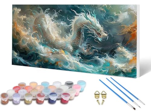 Malen Nach Zahlen Erwachsene Drachen Malen Nach Zahlen Ozean, DIY Set Erwachsene Paint by Numbers mit 3 Pinsel und Acrylfarben & Knitterfreie Leinwand für Zimmer Deko Wohnzimmer 40X80CM -lsy2506J4 Malen Nach Zahlen Erwachsene Drachen Malen Nach Zahlen Ozean, DIY Set Erwachsene Paint by Numbers mit 3 Pinsel und Acrylfarben & Knitterfreie Leinwand für Zimmer Deko Wohnzimmer 40X80CM -lsy2506J4 von LUESUAYN