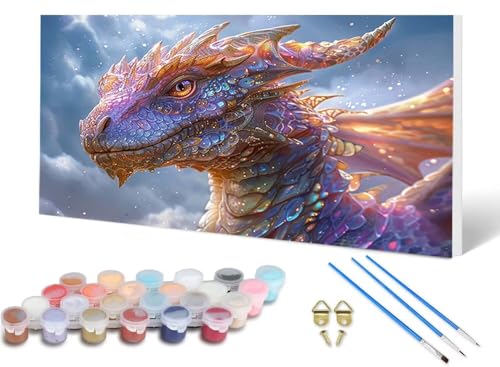 Malen Nach Zahlen Erwachsene Drachen Malen Nach Zahlen Tier, DIY Set Erwachsene Paint by Numbers mit 3 Pinsel und Acrylfarben & Knitterfreie Leinwand für Zimmer Deko Wohnzimmer 40 x 80 cm -lsy2506HF Malen Nach Zahlen Erwachsene Drachen Malen Nach Zahlen Tier, DIY Set Erwachsene Paint by Numbers mit 3 Pinsel und Acrylfarben & Knitterfreie Leinwand für Zimmer Deko Wohnzimmer 40 x 80 cm -lsy2506HF von LUESUAYN