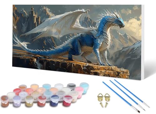Malen Nach Zahlen Erwachsene Drachen Malen Nach Zahlen Tier, DIY Set Erwachsene Paint by Numbers mit 3 Pinsel und Acrylfarben & Knitterfreie Leinwand für Zimmer Deko Wohnzimmer 40X80CM -lsy2506HH Malen Nach Zahlen Erwachsene Drachen Malen Nach Zahlen Tier, DIY Set Erwachsene Paint by Numbers mit 3 Pinsel und Acrylfarben & Knitterfreie Leinwand für Zimmer Deko Wohnzimmer 40X80CM -lsy2506HH von LUESUAYN
