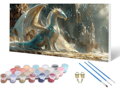 Malen Nach Zahlen Erwachsene Drachen Malen Nach Zahlen Traum, DIY Set Erwachsene Paint by Numbers mit 3 Pinsel und Acrylfarben & Knitterfreie Leinwand für Zimmer Deko Wohnzimmer 40 x 80 cm -lsy25060S Malen Nach Zahlen Erwachsene Drachen Malen Nach Zahlen Traum, DIY Set Erwachsene Paint by Numbers mit 3 Pinsel und Acrylfarben & Knitterfreie Leinwand für Zimmer Deko Wohnzimmer 40 x 80 cm -lsy25060S von LUESUAYN