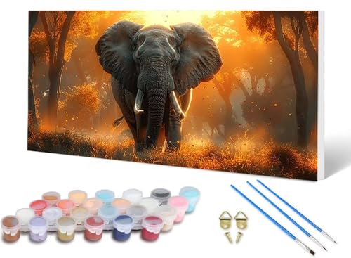 Malen Nach Zahlen Erwachsene Elefant Malen Nach Zahlen Tier, DIY Set Erwachsene Paint by Numbers mit 3 Pinsel und Acrylfarben & Knitterfreie Leinwand für Zimmer Deko Wohnzimmer 40X80 CM -lsy2506E6 Malen Nach Zahlen Erwachsene Elefant Malen Nach Zahlen Tier, DIY Set Erwachsene Paint by Numbers mit 3 Pinsel und Acrylfarben & Knitterfreie Leinwand für Zimmer Deko Wohnzimmer 40X80 CM -lsy2506E6 von LUESUAYN