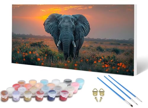 Malen Nach Zahlen Erwachsene Elefant Malen Nach Zahlen Wiese, DIY Set Erwachsene Paint by Numbers mit 3 Pinsel und Acrylfarben & Knitterfreie Leinwand für Zimmer Deko Wohnzimmer 40X80 CM -lsy2506L0 Malen Nach Zahlen Erwachsene Elefant Malen Nach Zahlen Wiese, DIY Set Erwachsene Paint by Numbers mit 3 Pinsel und Acrylfarben & Knitterfreie Leinwand für Zimmer Deko Wohnzimmer 40X80 CM -lsy2506L0 von LUESUAYN
