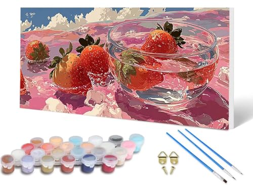 Malen Nach Zahlen Erwachsene Erdbeere Malen Nach Zahlen Obst, DIY Set Erwachsene Paint by Numbers mit 3 Pinsel und Acrylfarben & Knitterfreie Leinwand für Zimmer Deko Wohnzimmer 40X80CM -lsy2506OX Malen Nach Zahlen Erwachsene Erdbeere Malen Nach Zahlen Obst, DIY Set Erwachsene Paint by Numbers mit 3 Pinsel und Acrylfarben & Knitterfreie Leinwand für Zimmer Deko Wohnzimmer 40X80CM -lsy2506OX von LUESUAYN