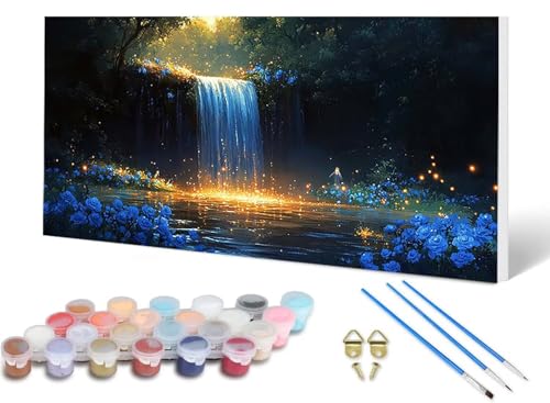 Malen Nach Zahlen Erwachsene Fallen Malen Nach Zahlen Landschaft, DIY Set Erwachsene Paint by Numbers mit 3 Pinsel und Acrylfarben & Leinwand für Zimmer Deko Wohnzimmer, Geschenke 60X120CM -lsy250628 von LUESUAYN