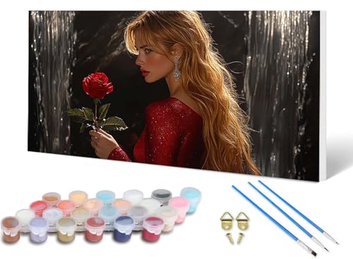 Malen Nach Zahlen Erwachsene Frau Malen Nach Zahlen Rose, DIY Set Erwachsene Paint by Numbers mit 3 Pinsel und Acrylfarben & Knitterfreie Leinwand für Zimmer Deko Wohnzimmer 40 x 80 cm -lsy250631 Malen Nach Zahlen Erwachsene Frau Malen Nach Zahlen Rose, DIY Set Erwachsene Paint by Numbers mit 3 Pinsel und Acrylfarben & Knitterfreie Leinwand für Zimmer Deko Wohnzimmer 40 x 80 cm -lsy250631 von LUESUAYN
