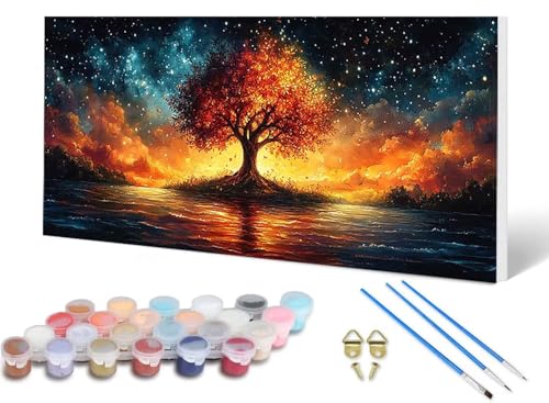 Malen Nach Zahlen Erwachsene Herbst Malen Nach Zahlen Baum, DIY Set Erwachsene Paint by Numbers mit 3 Pinsel und Acrylfarben & Knitterfreie Leinwand für Zimmer Deko Wohnzimmer 80X160CM -lsy25068H Malen Nach Zahlen Erwachsene Herbst Malen Nach Zahlen Baum, DIY Set Erwachsene Paint by Numbers mit 3 Pinsel und Acrylfarben & Knitterfreie Leinwand für Zimmer Deko Wohnzimmer 80X160CM -lsy25068H von LUESUAYN