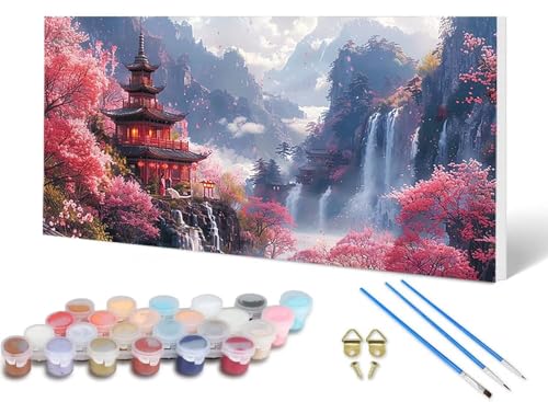 Malen Nach Zahlen Erwachsene Japan Malen Nach Zahlen Fallen, DIY Set Erwachsene Paint by Numbers mit 3 Pinsel und Acrylfarben & Knitterfreie Leinwand für Zimmer Deko Wohnzimmer 40 x 80 cm -lsy2506BT Malen Nach Zahlen Erwachsene Japan Malen Nach Zahlen Fallen, DIY Set Erwachsene Paint by Numbers mit 3 Pinsel und Acrylfarben & Knitterfreie Leinwand für Zimmer Deko Wohnzimmer 40 x 80 cm -lsy2506BT von LUESUAYN