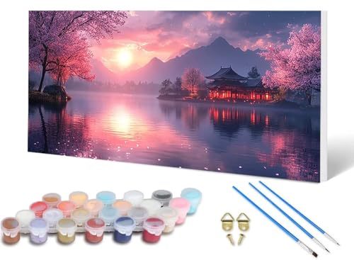 Malen Nach Zahlen Erwachsene Japan Malen Nach Zahlen Kirschblüten, DIY Set Erwachsene Paint by Numbers mit 3 Pinsel und Acrylfarben & Leinwand für Zimmer Deko Wohnzimmer, Geschenke 60X120CM -lsy2506PF Malen Nach Zahlen Erwachsene Japan Malen Nach Zahlen Kirschblüten, DIY Set Erwachsene Paint by Numbers mit 3 Pinsel und Acrylfarben & Leinwand für Zimmer Deko Wohnzimmer, Geschenke 60X120CM -lsy2506PF von LUESUAYN