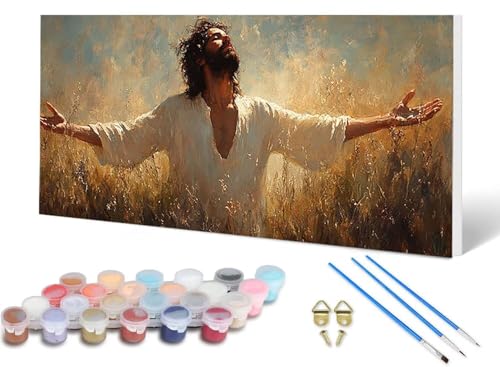 Malen Nach Zahlen Erwachsene Jesus Malen Nach Zahlen Mann, DIY Set Erwachsene Paint by Numbers mit 3 Pinsel und Acrylfarben & Knitterfreie Leinwand für Zimmer Deko Wohnzimmer 60 x 120 cm -lsy2506YT Malen Nach Zahlen Erwachsene Jesus Malen Nach Zahlen Mann, DIY Set Erwachsene Paint by Numbers mit 3 Pinsel und Acrylfarben & Knitterfreie Leinwand für Zimmer Deko Wohnzimmer 60 x 120 cm -lsy2506YT von LUESUAYN