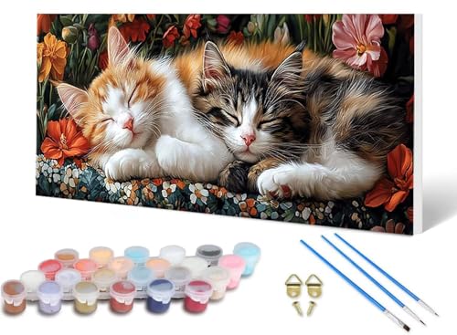 Malen Nach Zahlen Erwachsene Katze Malen Nach Zahlen Blume, DIY Set Erwachsene Paint by Numbers mit 3 Pinsel und Acrylfarben & Knitterfreie Leinwand für Zimmer Deko Wohnzimmer 40X80CM -lsy2506V3 Malen Nach Zahlen Erwachsene Katze Malen Nach Zahlen Blume, DIY Set Erwachsene Paint by Numbers mit 3 Pinsel und Acrylfarben & Knitterfreie Leinwand für Zimmer Deko Wohnzimmer 40X80CM -lsy2506V3 von LUESUAYN