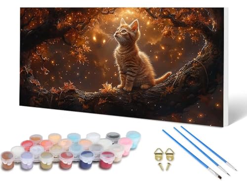 Malen Nach Zahlen Erwachsene Katze Malen Nach Zahlen Sternenhimmel, DIY Set Erwachsene Paint by Numbers mit 3 Pinsel und Acrylfarben & Leinwand für Zimmer Deko Wohnzimmer 60X120 CM -lsy2506UI3C Malen Nach Zahlen Erwachsene Katze Malen Nach Zahlen Sternenhimmel, DIY Set Erwachsene Paint by Numbers mit 3 Pinsel und Acrylfarben & Leinwand für Zimmer Deko Wohnzimmer 60X120 CM -lsy2506UI3C von LUESUAYN