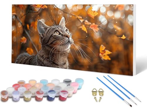 Malen Nach Zahlen Erwachsene Katze Malen Nach Zahlen Tier, DIY Set Erwachsene Paint by Numbers mit 3 Pinsel und Acrylfarben & Knitterfreie Leinwand für Zimmer Deko Wohnzimmer 40 x 80 cm -lsy2506XA Malen Nach Zahlen Erwachsene Katze Malen Nach Zahlen Tier, DIY Set Erwachsene Paint by Numbers mit 3 Pinsel und Acrylfarben & Knitterfreie Leinwand für Zimmer Deko Wohnzimmer 40 x 80 cm -lsy2506XA von LUESUAYN