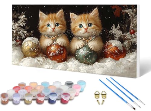 Malen Nach Zahlen Erwachsene Katze Malen Nach Zahlen Tier, DIY Set Erwachsene Paint by Numbers mit 3 Pinsel und Acrylfarben & Knitterfreie Leinwand für Zimmer Deko Wohnzimmer 40X80 CM -lsy2506GW Malen Nach Zahlen Erwachsene Katze Malen Nach Zahlen Tier, DIY Set Erwachsene Paint by Numbers mit 3 Pinsel und Acrylfarben & Knitterfreie Leinwand für Zimmer Deko Wohnzimmer 40X80 CM -lsy2506GW von LUESUAYN