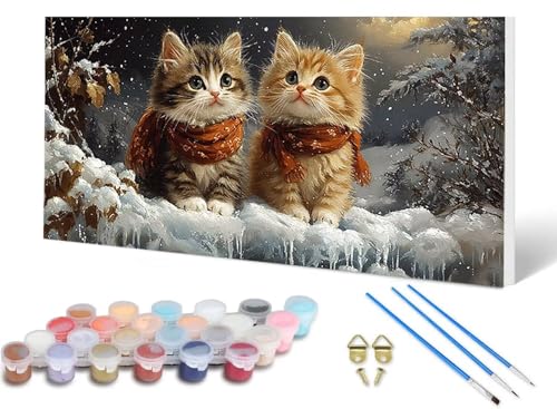 Malen Nach Zahlen Erwachsene Katze Malen Nach Zahlen Tier, DIY Set Erwachsene Paint by Numbers mit 3 Pinsel und Acrylfarben & Knitterfreie Leinwand für Zimmer Deko Wohnzimmer 60X120 CM -lsy2506QB Malen Nach Zahlen Erwachsene Katze Malen Nach Zahlen Tier, DIY Set Erwachsene Paint by Numbers mit 3 Pinsel und Acrylfarben & Knitterfreie Leinwand für Zimmer Deko Wohnzimmer 60X120 CM -lsy2506QB von LUESUAYN