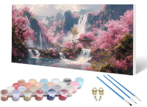 Malen Nach Zahlen Erwachsene Kirschblüten Malen Nach Zahlen Landschaft, DIY Set Erwachsene Paint by Numbers mit 3 Pinsel und Acrylfarben & Leinwand für Zimmer Deko Wohnzimmer 40X80 CM -lsy2506Q0 Malen Nach Zahlen Erwachsene Kirschblüten Malen Nach Zahlen Landschaft, DIY Set Erwachsene Paint by Numbers mit 3 Pinsel und Acrylfarben & Leinwand für Zimmer Deko Wohnzimmer 40X80 CM -lsy2506Q0 von LUESUAYN