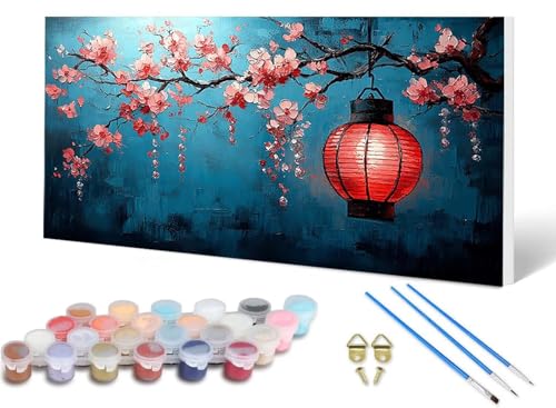 Malen Nach Zahlen Erwachsene Kirschblüten Malen Nach Zahlen Landschaft, DIY Set Erwachsene Paint by Numbers mit 3 Pinsel und Acrylfarben & Leinwand für Zimmer Deko Wohnzimmer 40X80CM -lsy25063P Malen Nach Zahlen Erwachsene Kirschblüten Malen Nach Zahlen Landschaft, DIY Set Erwachsene Paint by Numbers mit 3 Pinsel und Acrylfarben & Leinwand für Zimmer Deko Wohnzimmer 40X80CM -lsy25063P von LUESUAYN
