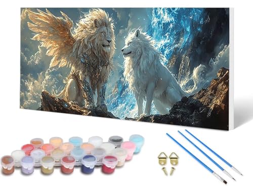 Malen Nach Zahlen Erwachsene Löwe Malen Nach Zahlen Wolf, DIY Set Erwachsene Paint by Numbers mit 3 Pinsel und Acrylfarben & Knitterfreie Leinwand für Zimmer Deko Wohnzimmer 100 x 200 cm -lsy250668 Malen Nach Zahlen Erwachsene Löwe Malen Nach Zahlen Wolf, DIY Set Erwachsene Paint by Numbers mit 3 Pinsel und Acrylfarben & Knitterfreie Leinwand für Zimmer Deko Wohnzimmer 100 x 200 cm -lsy250668 von LUESUAYN