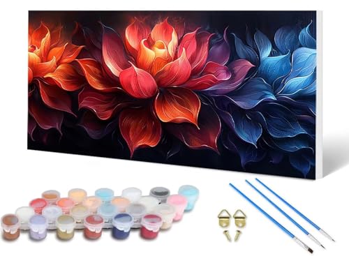 Malen Nach Zahlen Erwachsene Lotus Malen Nach Zahlen Anlage, DIY Set Erwachsene Paint by Numbers mit 3 Pinsel und Acrylfarben & Knitterfreie Leinwand für Zimmer Deko Wohnzimmer 40 x 80 cm -lsy2506UZ Malen Nach Zahlen Erwachsene Lotus Malen Nach Zahlen Anlage, DIY Set Erwachsene Paint by Numbers mit 3 Pinsel und Acrylfarben & Knitterfreie Leinwand für Zimmer Deko Wohnzimmer 40 x 80 cm -lsy2506UZ von LUESUAYN