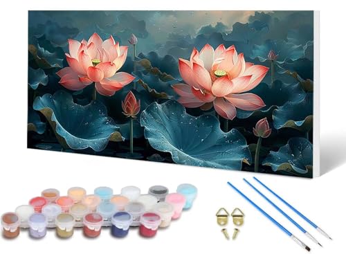 Malen Nach Zahlen Erwachsene Lotus Malen Nach Zahlen Anlage, DIY Set Erwachsene Paint by Numbers mit 3 Pinsel und Acrylfarben & Knitterfreie Leinwand für Zimmer Deko Wohnzimmer 40X80 CM -lsy250676 Malen Nach Zahlen Erwachsene Lotus Malen Nach Zahlen Anlage, DIY Set Erwachsene Paint by Numbers mit 3 Pinsel und Acrylfarben & Knitterfreie Leinwand für Zimmer Deko Wohnzimmer 40X80 CM -lsy250676 von LUESUAYN