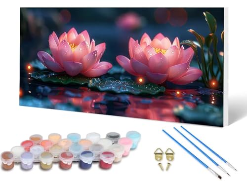 Malen Nach Zahlen Erwachsene Lotus Malen Nach Zahlen Blume, DIY Set Erwachsene Paint by Numbers mit 3 Pinsel und Acrylfarben & Knitterfreie Leinwand für Zimmer Deko Wohnzimmer 80X160 CM -lsy2506U1 Malen Nach Zahlen Erwachsene Lotus Malen Nach Zahlen Blume, DIY Set Erwachsene Paint by Numbers mit 3 Pinsel und Acrylfarben & Knitterfreie Leinwand für Zimmer Deko Wohnzimmer 80X160 CM -lsy2506U1 von LUESUAYN