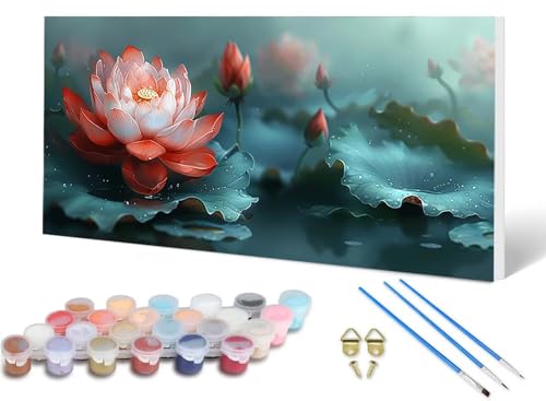 Malen Nach Zahlen Erwachsene Lotus Malen Nach Zahlen Blume, DIY Set Erwachsene Paint by Numbers mit 3 Pinsel und Acrylfarben & Knitterfreie Leinwand für Zimmer Deko Wohnzimmer 80X160CM -lsy2506PA Malen Nach Zahlen Erwachsene Lotus Malen Nach Zahlen Blume, DIY Set Erwachsene Paint by Numbers mit 3 Pinsel und Acrylfarben & Knitterfreie Leinwand für Zimmer Deko Wohnzimmer 80X160CM -lsy2506PA von LUESUAYN