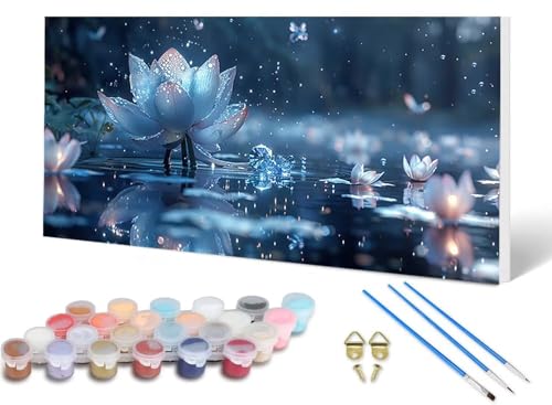 Malen Nach Zahlen Erwachsene Lotus Malen Nach Zahlen Traum, DIY Set Erwachsene Paint by Numbers mit 3 Pinsel und Acrylfarben & Knitterfreie Leinwand für Zimmer Deko Wohnzimmer 40X80 CM -lsy25061J Malen Nach Zahlen Erwachsene Lotus Malen Nach Zahlen Traum, DIY Set Erwachsene Paint by Numbers mit 3 Pinsel und Acrylfarben & Knitterfreie Leinwand für Zimmer Deko Wohnzimmer 40X80 CM -lsy25061J von LUESUAYN