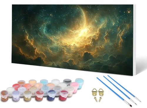 Malen Nach Zahlen Erwachsene Mond Malen Nach Zahlen Sternenhimmel, DIY Set Erwachsene Paint by Numbers mit 3 Pinsel und Acrylfarben & Leinwand für Zimmer Deko Wohnzimmer 80 x 160 cm -lsy2506N6AZ Malen Nach Zahlen Erwachsene Mond Malen Nach Zahlen Sternenhimmel, DIY Set Erwachsene Paint by Numbers mit 3 Pinsel und Acrylfarben & Leinwand für Zimmer Deko Wohnzimmer 80 x 160 cm -lsy2506N6AZ von LUESUAYN