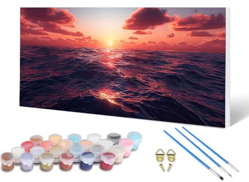 Malen Nach Zahlen Erwachsene Ozean Malen Nach Zahlen Sonnenuntergang, DIY Set Erwachsene Paint by Numbers mit 3 Pinsel und Acrylfarben & Leinwand für Zimmer Deko Wohnzimmer 100 x 200 cm -lsy2506J4 Malen Nach Zahlen Erwachsene Ozean Malen Nach Zahlen Sonnenuntergang, DIY Set Erwachsene Paint by Numbers mit 3 Pinsel und Acrylfarben & Leinwand für Zimmer Deko Wohnzimmer 100 x 200 cm -lsy2506J4 von LUESUAYN