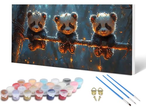 Malen Nach Zahlen Erwachsene Panda Malen Nach Zahlen Tier, DIY Set Erwachsene Paint by Numbers mit 3 Pinsel und Acrylfarben & Knitterfreie Leinwand für Zimmer Deko Wohnzimmer 80X160CM -lsy2506RI Malen Nach Zahlen Erwachsene Panda Malen Nach Zahlen Tier, DIY Set Erwachsene Paint by Numbers mit 3 Pinsel und Acrylfarben & Knitterfreie Leinwand für Zimmer Deko Wohnzimmer 80X160CM -lsy2506RI von LUESUAYN