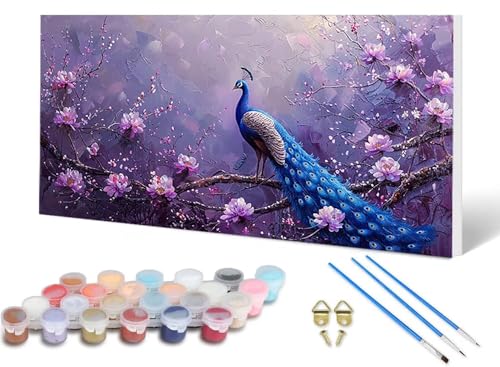 Malen Nach Zahlen Erwachsene Pfau Malen Nach Zahlen Tier, DIY Set Erwachsene Paint by Numbers mit 3 Pinsel und Acrylfarben & Knitterfreie Leinwand für Zimmer Deko Wohnzimmer 100X200CM -lsy25065C Malen Nach Zahlen Erwachsene Pfau Malen Nach Zahlen Tier, DIY Set Erwachsene Paint by Numbers mit 3 Pinsel und Acrylfarben & Knitterfreie Leinwand für Zimmer Deko Wohnzimmer 100X200CM -lsy25065C von LUESUAYN