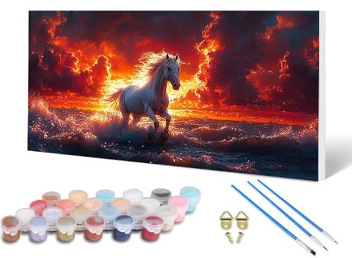 Malen Nach Zahlen Erwachsene Pferd Malen Nach Zahlen Ozean, DIY Set Erwachsene Paint by Numbers mit 3 Pinsel und Acrylfarben & Knitterfreie Leinwand für Zimmer Deko Wohnzimmer 40X80CM -lsy25065W Malen Nach Zahlen Erwachsene Pferd Malen Nach Zahlen Ozean, DIY Set Erwachsene Paint by Numbers mit 3 Pinsel und Acrylfarben & Knitterfreie Leinwand für Zimmer Deko Wohnzimmer 40X80CM -lsy25065W von LUESUAYN