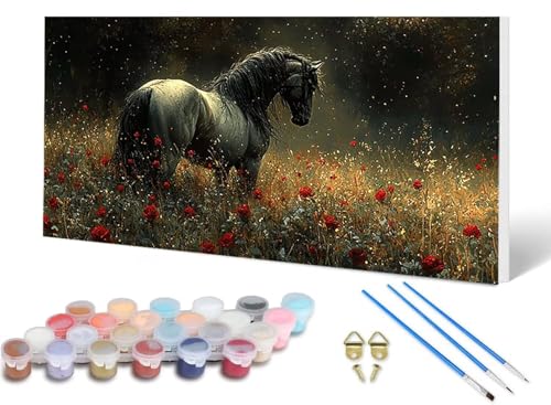 Malen Nach Zahlen Erwachsene Pferd Malen Nach Zahlen Rose, DIY Set Erwachsene Paint by Numbers mit 3 Pinsel und Acrylfarben & Knitterfreie Leinwand für Zimmer Deko Wohnzimmer 40X80CM -lsy2506S4 Malen Nach Zahlen Erwachsene Pferd Malen Nach Zahlen Rose, DIY Set Erwachsene Paint by Numbers mit 3 Pinsel und Acrylfarben & Knitterfreie Leinwand für Zimmer Deko Wohnzimmer 40X80CM -lsy2506S4 von LUESUAYN