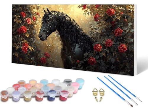 Malen Nach Zahlen Erwachsene Pferd Malen Nach Zahlen Rose, DIY Set Erwachsene Paint by Numbers mit 3 Pinsel und Acrylfarben & Knitterfreie Leinwand für Zimmer Deko Wohnzimmer 80X160CM -lsy25068P Malen Nach Zahlen Erwachsene Pferd Malen Nach Zahlen Rose, DIY Set Erwachsene Paint by Numbers mit 3 Pinsel und Acrylfarben & Knitterfreie Leinwand für Zimmer Deko Wohnzimmer 80X160CM -lsy25068P von LUESUAYN