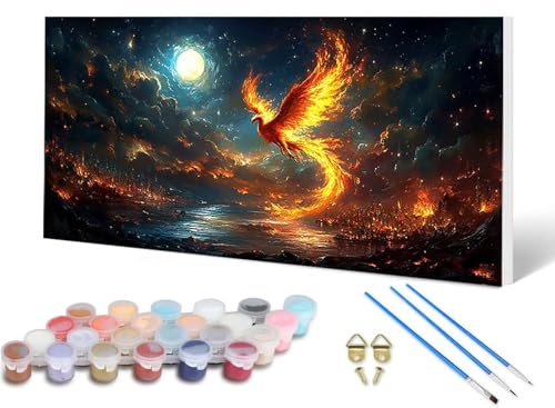 Malen Nach Zahlen Erwachsene Phönix Malen Nach Zahlen Landschaft, DIY Set Erwachsene Paint by Numbers mit 3 Pinsel und Acrylfarben & Leinwand für Zimmer Deko Wohnzimmer, Geschenke 40 x 80 cm -lsy256UX Malen Nach Zahlen Erwachsene Phönix Malen Nach Zahlen Landschaft, DIY Set Erwachsene Paint by Numbers mit 3 Pinsel und Acrylfarben & Leinwand für Zimmer Deko Wohnzimmer, Geschenke 40 x 80 cm -lsy256UX von LUESUAYN