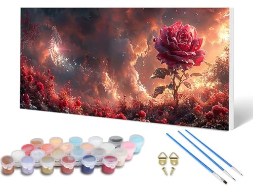 Malen Nach Zahlen Erwachsene Rose Malen Nach Zahlen Blume, DIY Set Erwachsene Paint by Numbers mit 3 Pinsel und Acrylfarben & Knitterfreie Leinwand für Zimmer Deko Wohnzimmer 40X80CM -lsy25064E Malen Nach Zahlen Erwachsene Rose Malen Nach Zahlen Blume, DIY Set Erwachsene Paint by Numbers mit 3 Pinsel und Acrylfarben & Knitterfreie Leinwand für Zimmer Deko Wohnzimmer 40X80CM -lsy25064E von LUESUAYN