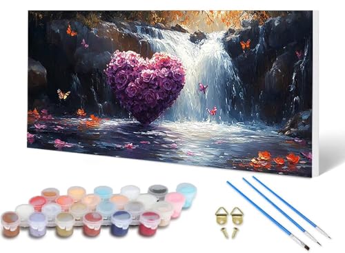 Malen Nach Zahlen Erwachsene Rose Malen Nach Zahlen Landschaft, DIY Set Erwachsene Paint by Numbers mit 3 Pinsel und Acrylfarben & Knitterfreie Leinwand für Zimmer Deko Wohnzimmer 40X80 CM -lsy25063T Malen Nach Zahlen Erwachsene Rose Malen Nach Zahlen Landschaft, DIY Set Erwachsene Paint by Numbers mit 3 Pinsel und Acrylfarben & Knitterfreie Leinwand für Zimmer Deko Wohnzimmer 40X80 CM -lsy25063T von LUESUAYN
