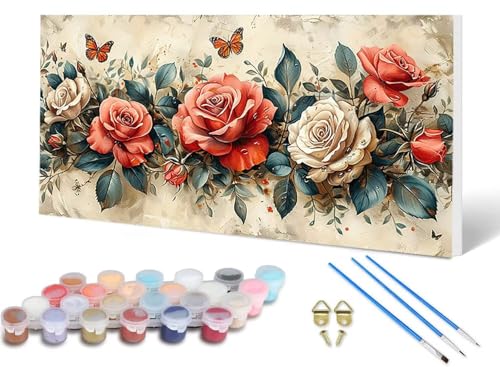 Malen Nach Zahlen Erwachsene Rose Malen Nach Zahlen Schmetterling, DIY Set Erwachsene Paint by Numbers mit 3 Pinsel und Acrylfarben & Leinwand für Zimmer Deko Wohnzimmer 40 x 80 cm -lsy25068899 Malen Nach Zahlen Erwachsene Rose Malen Nach Zahlen Schmetterling, DIY Set Erwachsene Paint by Numbers mit 3 Pinsel und Acrylfarben & Leinwand für Zimmer Deko Wohnzimmer 40 x 80 cm -lsy25068899 von LUESUAYN