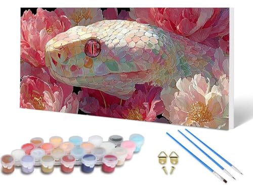 Malen Nach Zahlen Erwachsene Schlange Malen Nach Zahlen Blume, DIY Set Erwachsene Paint by Numbers mit 3 Pinsel und Acrylfarben & Knitterfreie Leinwand für Zimmer Deko Wohnzimmer 60X120CM -lsy25065H Malen Nach Zahlen Erwachsene Schlange Malen Nach Zahlen Blume, DIY Set Erwachsene Paint by Numbers mit 3 Pinsel und Acrylfarben & Knitterfreie Leinwand für Zimmer Deko Wohnzimmer 60X120CM -lsy25065H von LUESUAYN
