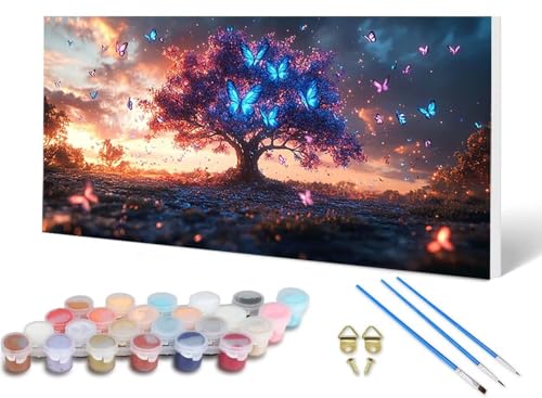 Malen Nach Zahlen Erwachsene Schmetterling Malen Nach Zahlen Baum, DIY Set Erwachsene Paint by Numbers mit 3 Pinsel und Acrylfarben & Leinwand für Zimmer Deko Wohnzimmer 40 x 80 cm -lsy25068QRQ Malen Nach Zahlen Erwachsene Schmetterling Malen Nach Zahlen Baum, DIY Set Erwachsene Paint by Numbers mit 3 Pinsel und Acrylfarben & Leinwand für Zimmer Deko Wohnzimmer 40 x 80 cm -lsy25068QRQ von LUESUAYN