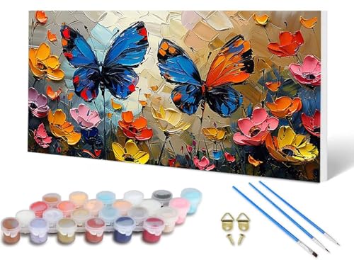 Malen Nach Zahlen Erwachsene Schmetterling Malen Nach Zahlen Blume, DIY Set Erwachsene Paint by Numbers mit 3 Pinsel und Acrylfarben & Leinwand für Zimmer Deko Wohnzimmer 40 x 80 cm -lsy250645QB Malen Nach Zahlen Erwachsene Schmetterling Malen Nach Zahlen Blume, DIY Set Erwachsene Paint by Numbers mit 3 Pinsel und Acrylfarben & Leinwand für Zimmer Deko Wohnzimmer 40 x 80 cm -lsy250645QB von LUESUAYN