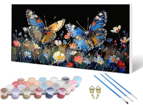 Malen Nach Zahlen Erwachsene Schmetterling Malen Nach Zahlen Chrysantheme, DIY Set Erwachsene Paint by Numbers mit 3 Pinsel und Acrylfarben & Leinwand für Zimmer Deko Wohnzimmer 40X80CM -lsy2506Z0 Malen Nach Zahlen Erwachsene Schmetterling Malen Nach Zahlen Chrysantheme, DIY Set Erwachsene Paint by Numbers mit 3 Pinsel und Acrylfarben & Leinwand für Zimmer Deko Wohnzimmer 40X80CM -lsy2506Z0 von LUESUAYN